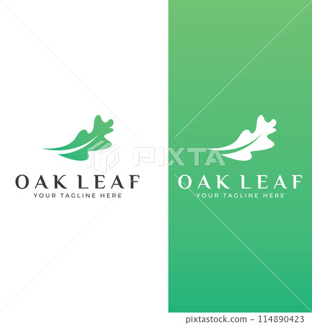 Autumn oak leaf logo and oak tree logo. With easy and simple editing of vector illustration. 114890423