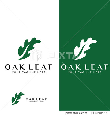 Autumn oak leaf logo and oak tree logo. With easy and simple editing of vector illustration. 114890433