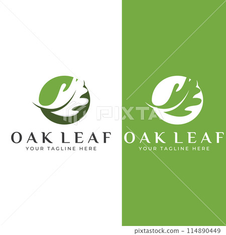Autumn oak leaf logo and oak tree logo. With easy and simple editing of vector illustration. Autumn oak leaf logo and oak tree logo. With easy and simple editing of vector illustration. 114890449