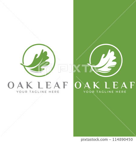 Autumn oak leaf logo and oak tree logo. With easy and simple editing of vector illustration. 114890450