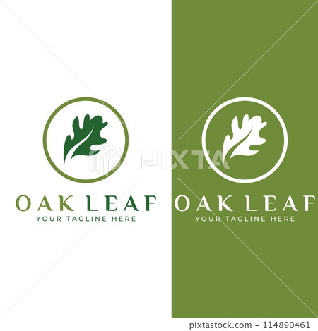 Autumn oak leaf logo and oak tree logo. With easy and simple editing of vector illustration. 114890461