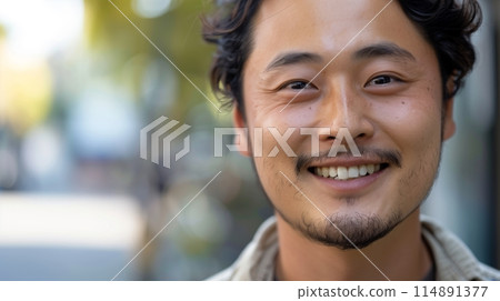 Smiling Japanese young man 114891377
