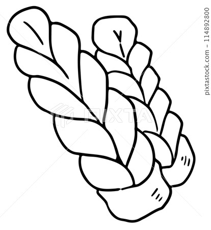 Twisted bread line drawing Twisted bread line drawing 114892800