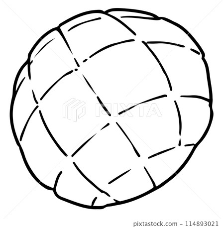 哈密瓜麵包線描 114893021