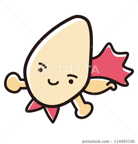 White sesame hero character illustration 114893180