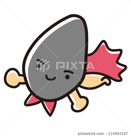 Black sesame hero character illustration Black sesame hero character illustration 114893187