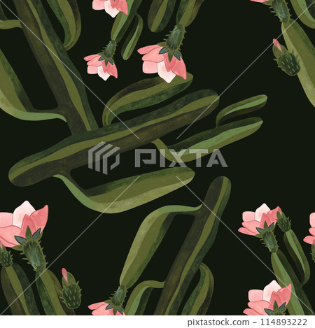 Cacti. Seamless watercolor pattern for wrapping paper, wallpaper and textiles. Cacti. Seamless watercolor pattern for wrapping paper, wallpaper and textiles. 114893222