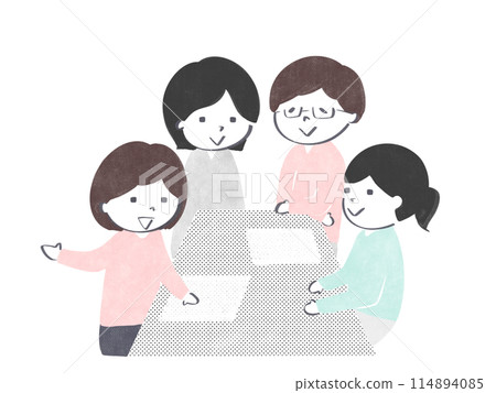 家長們聚集在一起交談 114894085