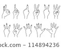 各種手姿勢插圖集 114894236