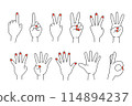 各種手勢的向量插圖集 114894237