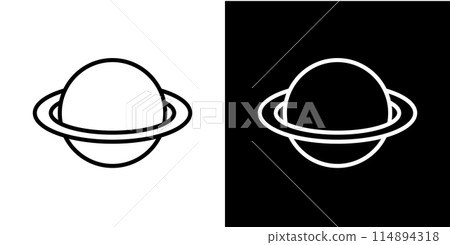 簡單的土星線圖標 簡單的土星線圖標 114894318
