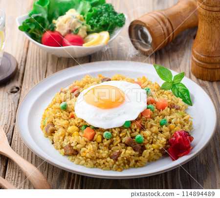 Dry curry Curry pilaf 114894489