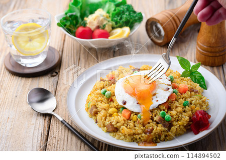 Dry curry Curry pilaf Dry curry Curry pilaf 114894502