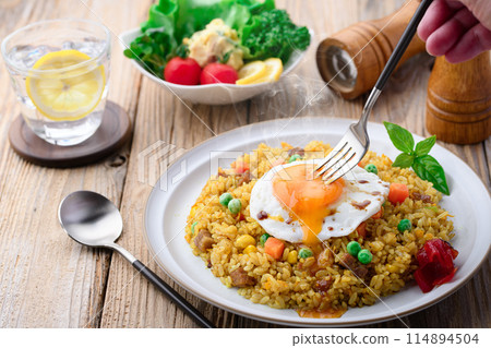 Dry curry Curry pilaf 114894504