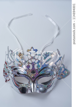 Venetian carnival mask on white background with copy space. 114894801