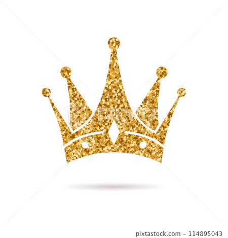 Gold glitter crown on a white background. Magic royal crown. Vector Gold glitter crown on a white background. Magic royal crown. Vector 114895043