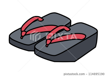 A simple illustration of a pokkuri geta (wooden clog) 114895190