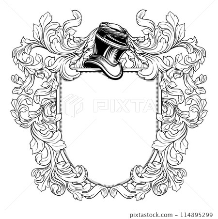 Shield Crest Heraldry Knight Family Coat of Arms 114895299