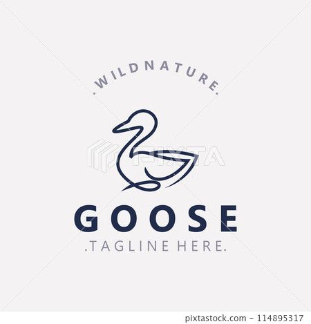 Animal Goose bird nature logo with modern style inspiration. premium design 114895317