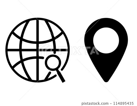 Search Map Pin Icon Search Map Pin Icon 114895435