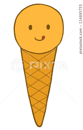 Ice cream illustration (tongue out/licking) Ice cream illustration (tongue out/licking) 114895755