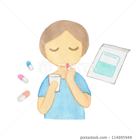 Boys and men taking medicine 01 114895949