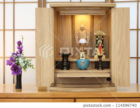 家具式佛壇所供奉的西本願寺阿彌陀如來（城市式佛壇）淨土真宗本願寺派2 114896740