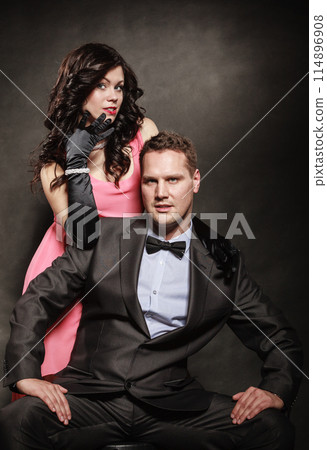 Portrait of elegant couple in tender passion. Portrait of elegant couple in tender passion. 114896908
