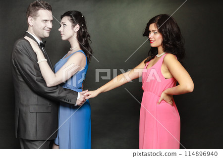 Couple and his jealous woman lover Couple and his jealous woman lover 114896940