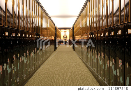 A row of locker-style ossuaries 6 114897248