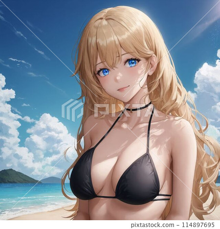 泳裝金髮巨乳美女 114897695