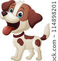 Cartoon cute little baby dog 114898201