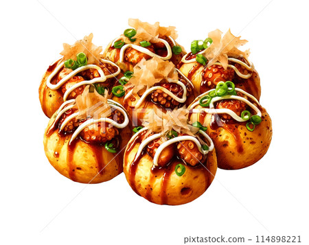 Realistic takoyaki illustration 114898221