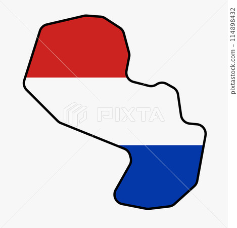 Outline drawing of Paraguay flag map. 114898432