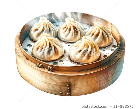 寫實小籠包插畫 寫實小籠包插畫 114898575