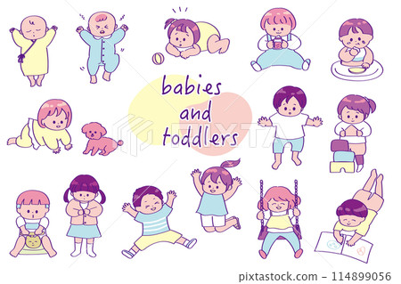 嬰兒及幼兒手繪插圖集 114899056