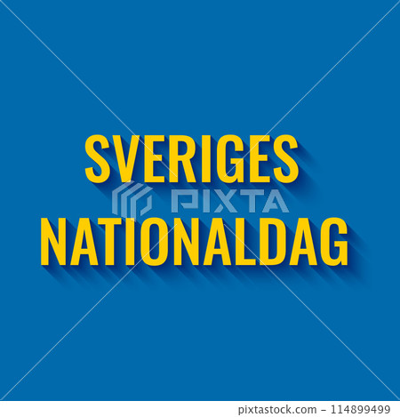 Sweden National Day typography poster in Swedish language. Annual holiday on June 6. Vector template for banner, flyer, greeting card, etc. Sweden National Day typography poster in Swedish language. Annual holiday on June 6. Vector template for banner, flyer, greeting card, etc. 114899499