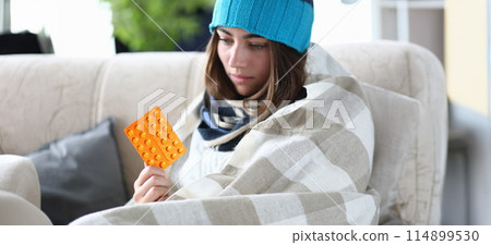 Sad female in hat Sad female in hat 114899530