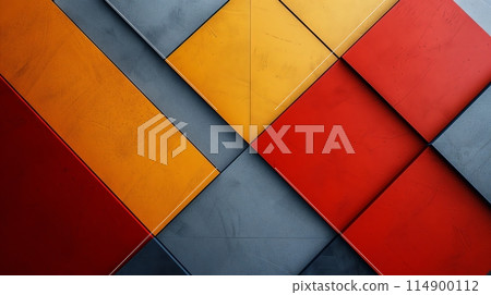 Bold, intersecting shapes in contrast colors ideal for design. 114900112
