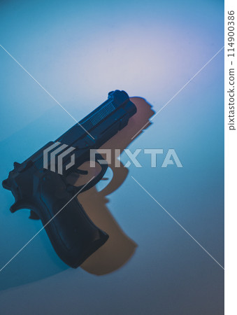 Pistol gun artistic photo book cover design 114900386