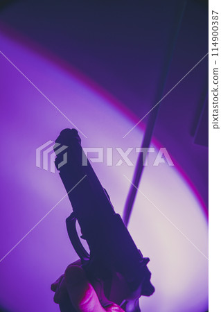 Pistol gun artistic photo book cover design 114900387