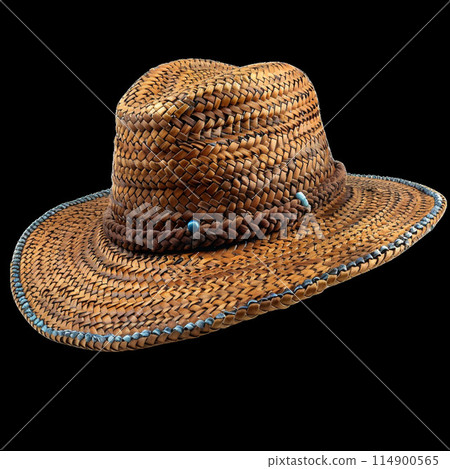 Summer Straw Hat for Sunny Days Png Isolated on Transparent Background. 114900565
