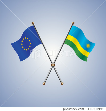Europe and Rwanda flags. Vector Illustration Europe and Rwanda flags. Vector Illustration 114900995