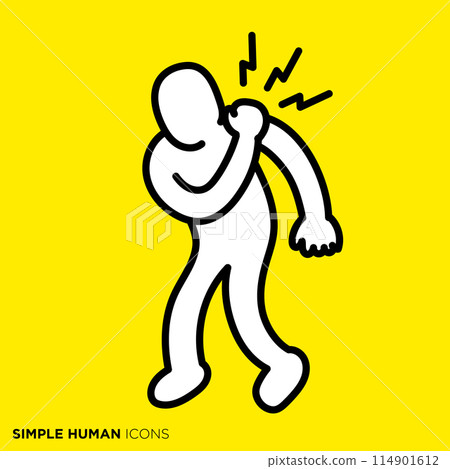 Simple human icon series, person with shoulder pain 114901612