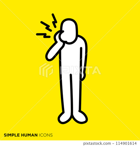 簡單的人類圖標系列,牙痛的人 簡單的人類圖標系列,牙痛的人 114901614