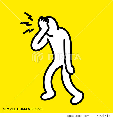 Simple human icon series, person with a headache 114901618