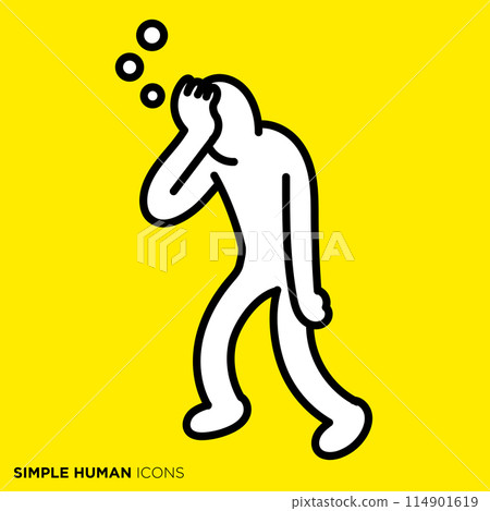 Simple human icon series, people who are not getting enough sleep Simple human icon series, people who are not getting enough sleep 114901619