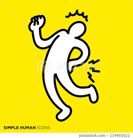 Simple human icon series, people suffering from back pain 114901622