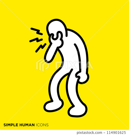 Simple human icon series, person holding eyelids 114901625