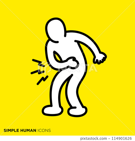 Simple human icon series, person suffering from stomachache Simple human icon series, person suffering from stomachache 114901626